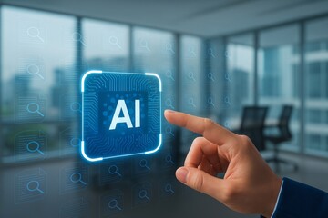 Innovative Artificial Intelligence Technology Digital Interface Futuristic Business Concept Modern AI System Advanced Data Analysis Smart Technology Digital Transformation High Tech Future Innovation 