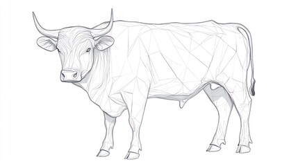 Fototapeta premium Polygonal Cattle Illustration