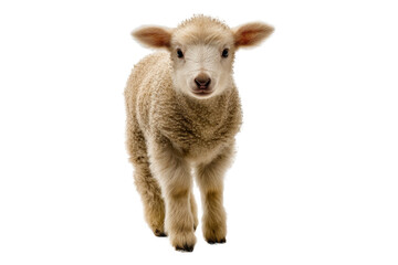 Fototapeta premium Playful lamb in white studio background