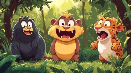 Jungle friends interacting