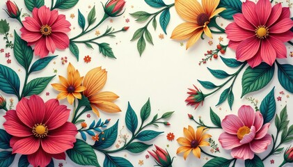 Intricate floral motif creates a flowing seamless design , botanical, flowers, curves