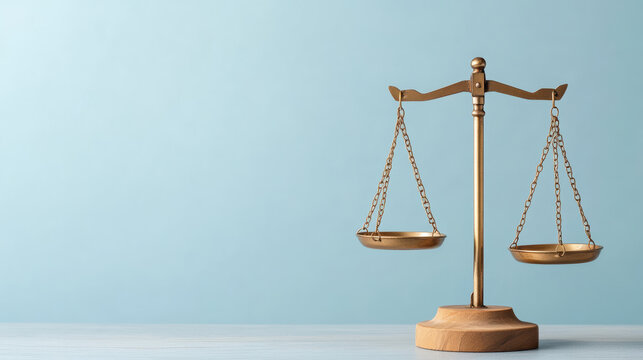 Conceptual image of digital balance scale representing justice and equality