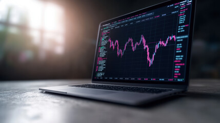 Digital trading screen displaying real time forex data with fluctuating graphs and indicators