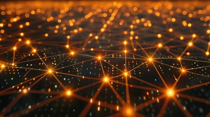 Obraz premium Abstract digital background with glowing connections and neural networks symbolizing