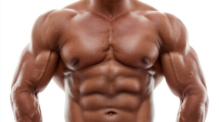 Fototapeta premium Muscular Male Bodybuilder Posing with Confident Expression in Studio