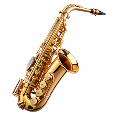 Naklejka premium saxophone instrument musical on white background