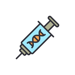 DNA test colored icons, minimalist vector illustration ,simple transparent graphic element .Isolated on white background