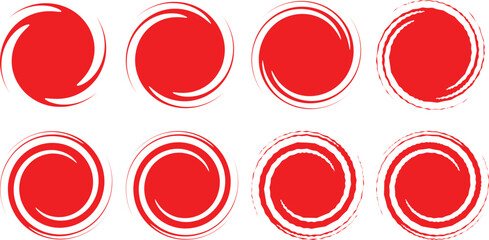 Abstract grunge paint.Raune brush Red Color.background White  stroke set. Graphic element design. ink splatter or splash, circle, line , Creative vector shape or  art illustration ink , 