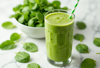 Healthy Spinach Smoothie in a Glass