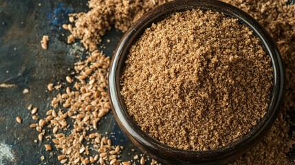 Flaxseed Ground with Linseed Background and Texture. Natural and Nutritious Ingredient for Healthy Living