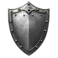 Metallic defense security shield isolated on transparent background