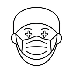 man in a helmet face mask 