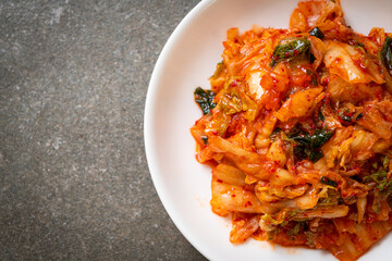 Kimchi cabbage on plate