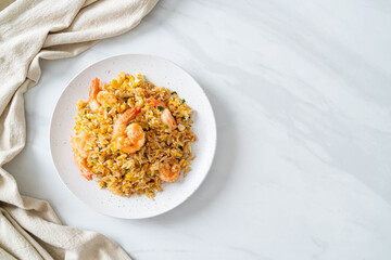 fried shrimps fried rice on plate