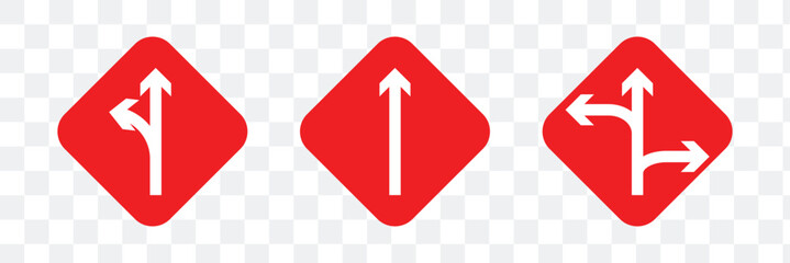 Arrow icon set. Safety Signs Symbols, Emergency Exit Sign, Traffic signages symbols like this way, left, right, and one way.