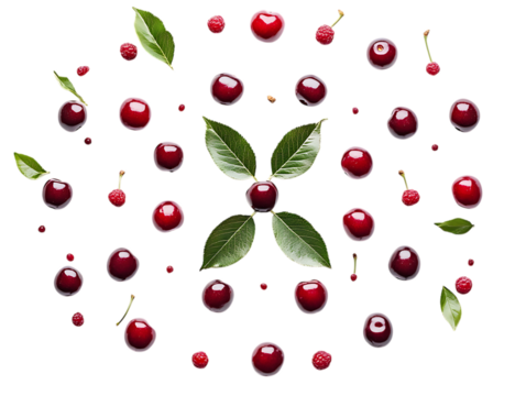 Natural healthy cherry fruits for food themes