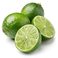 limes isolated on white background