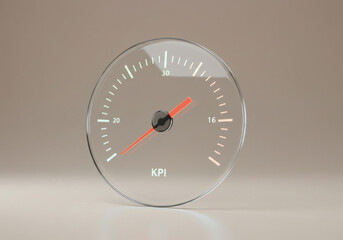 A clear KPI gauge displaying performance metrics, emphasizing data visualization for business analysis and strategy