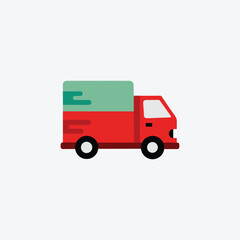 Flat Delivery Truck Illustration in Bold Colors