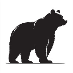 Obraz premium Silhouette vector of a bear standing on white background