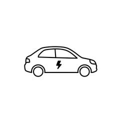 Fototapeta premium Electric car icon in outline style