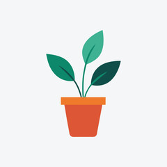Minimal Houseplant Icons with Soft Shadows