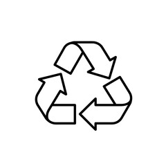 Recycling symbol icon in outline style