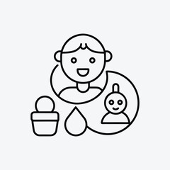 Baby and Parenting Icons in Gentle Outline
