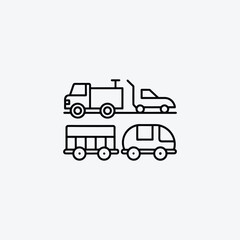 Transportation and Vehicle Icons in Clean Vector