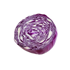 Fototapeta premium Cross Section of a Vibrant Red Cabbage, Showing Intricate Layers and Texture