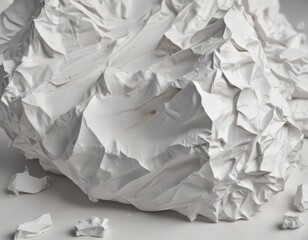 Obraz premium Deep creases, textured surface, stark white, crumpled paper , damaged, stock photo, creases