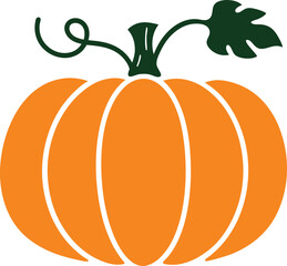 Pumpkins vector collection, symbol Halloween, autumn, crop, thanksgiving day, fruitful year silhouette on white background, Vector illustration