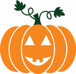 Pumpkins vector collection, symbol Halloween, autumn, crop, thanksgiving day, fruitful year silhouette on white background, Vector illustration