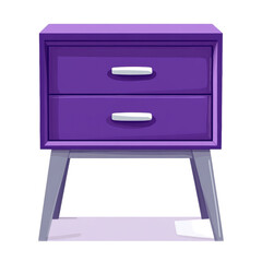Stylish purple nightstand illustration radiating modern charm with isolated element, perfect for design projects