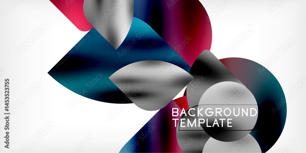 Poster abstract shapes, vibrant colors, dynamic composition. modern design elements create sleek background