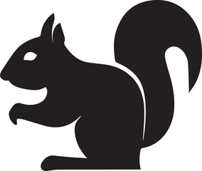 Fototapeta premium squirrel logo design icon silhouette style flat and minimal vector art illustration on a white background. 