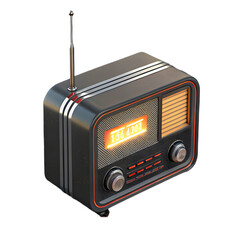 Fototapeta premium vintage radio isolated on white