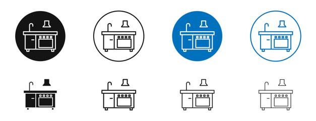 kitchen Cabinet icon. Vector outline illustration. vector logo template