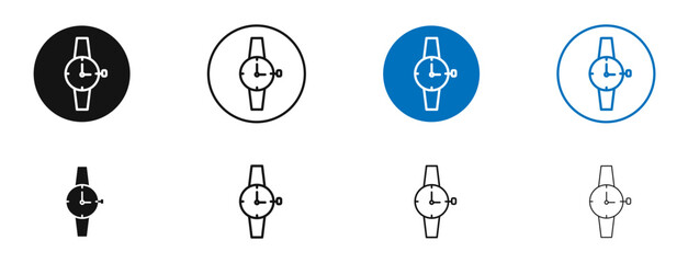 Wristwatch icon. Vector outline illustration. vector logo template