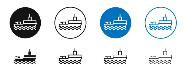 Obraz premium Warship icon. Vector outline illustration. vector logo template