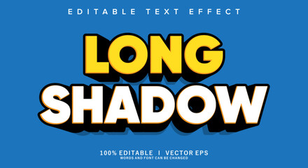 long shadow vector text effect with modern style design