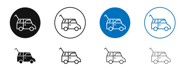 Fototapeta premium Trunk open icon. Vector outline illustration. vector logo template