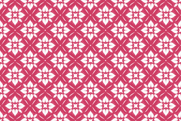 Fototapeta premium Pink Flowers Batik Seamless Pattern