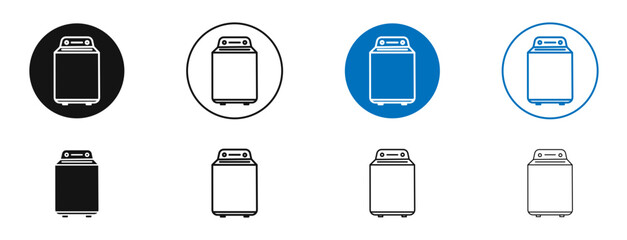 Top load washer icon. Vector outline illustration. vector logo template