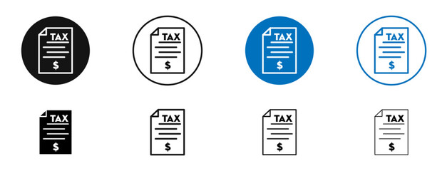 Tax icon. Vector outline illustration. vector logo template