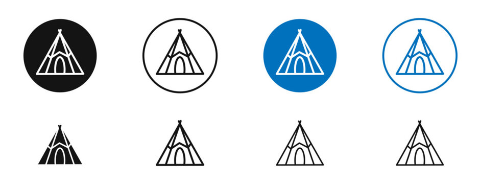 Tepee icon. Vector outline illustration. vector logo template