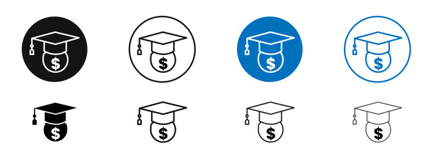 Scholarship icon. Vector outline illustration. vector logo template