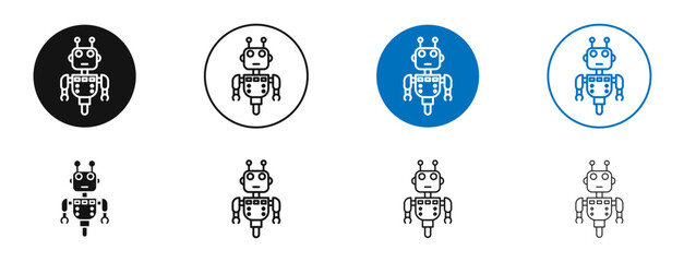 Robot assistant icon. Vector outline illustration. vector logo template