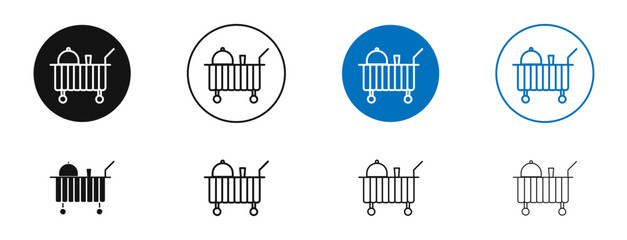 Room service icon. Vector outline illustration. vector logo template