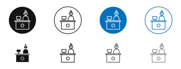 Reception icon. Vector outline illustration. vector logo template